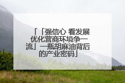 「强信心 看发展 优化营商环境争一流」一瓶胡麻油背后的产业密码