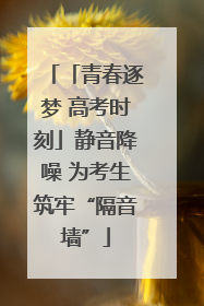 「青春逐梦 高考时刻」静音降噪 为考生筑牢“隔音墙”