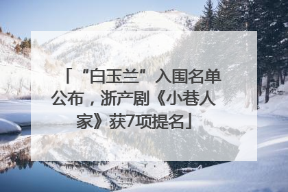 “白玉兰”入围名单公布，浙产剧《小巷人家》获7项提名