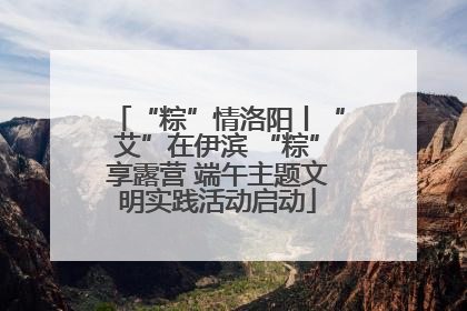 “粽”情洛阳丨“艾”在伊滨 “粽”享露营 端午主题文明实践活动启动