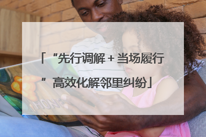 “先行调解＋当场履行”高效化解邻里纠纷