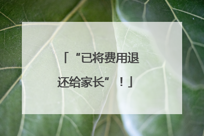 “已将费用退还给家长”！