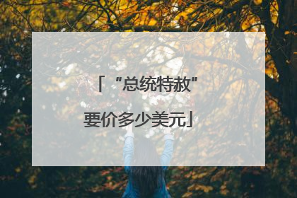 “总统特赦”要价多少美元