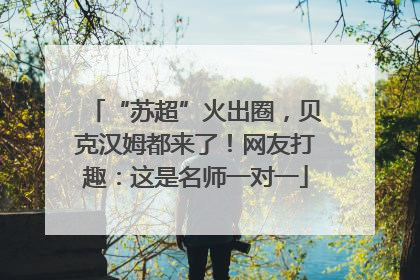 “苏超”火出圈，贝克汉姆都来了！网友打趣：这是名师一对一