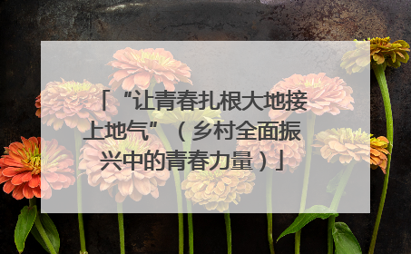 “让青春扎根大地接上地气”（乡村全面振兴中的青春力量）