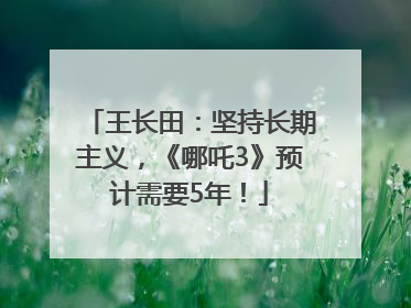 王长田：坚持长期主义，《哪吒3》预计需要5年！