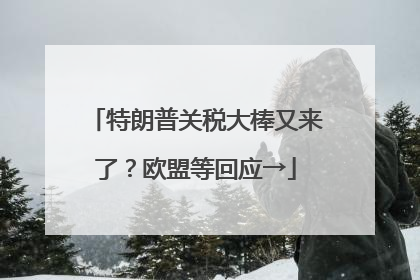 特朗普关税大棒又来了？欧盟等回应→