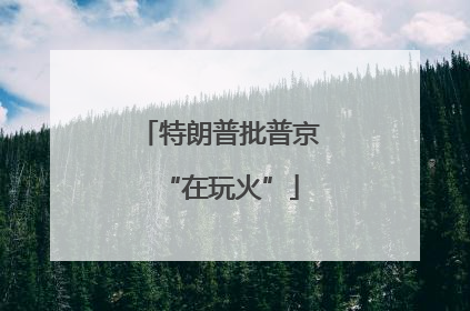 特朗普批普京“在玩火”