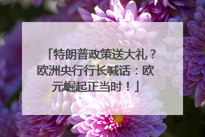 特朗普政策送大礼？欧洲央行行长喊话：欧元崛起正当时！