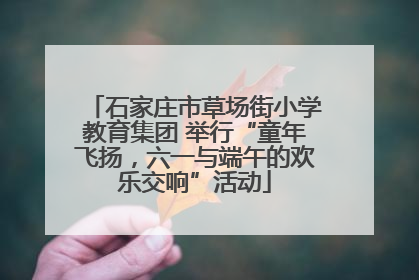 石家庄市草场街小学教育集团 举行“童年飞扬，六一与端午的欢乐交响”活动