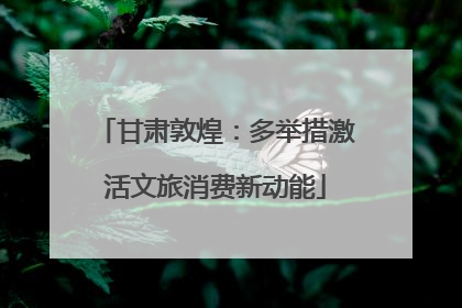 甘肃敦煌：多举措激活文旅消费新动能