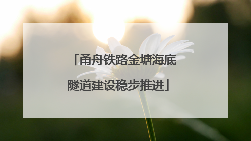甬舟铁路金塘海底隧道建设稳步推进