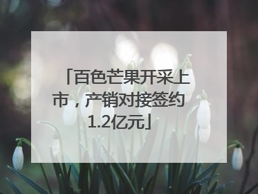 百色芒果开采上市，产销对接签约1.2亿元