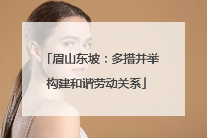 眉山东坡：多措并举构建和谐劳动关系