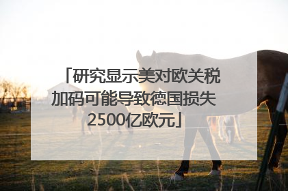 研究显示美对欧关税加码可能导致德国损失2500亿欧元