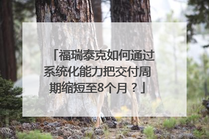 福瑞泰克如何通过系统化能力把交付周期缩短至8个月？