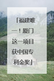 福建唯一！厦门这一项目获中国专利金奖