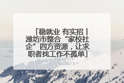 稳就业 有实招丨潍坊市整合“家校社企”四方资源，让求职者找工作不孤单