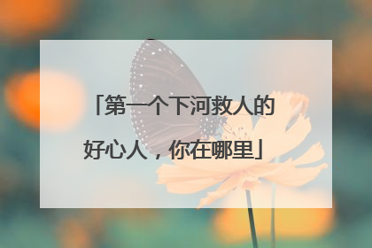 第一个下河救人的好心人，你在哪里