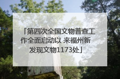 第四次全国文物普查工作全面启动以 来福州新发现文物1173处