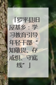 罗平县旧屋基乡：学习教育引导年轻干部“知敬畏、存戒惧、守底线”