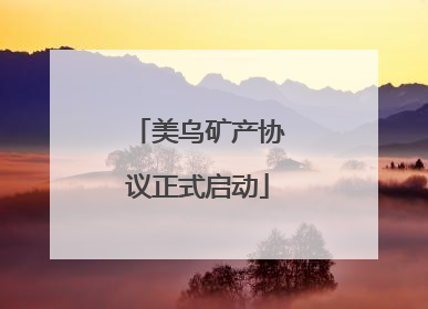 美乌矿产协议正式启动