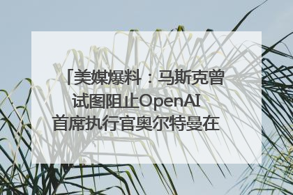 美媒爆料：马斯克曾试图阻止OpenAI首席执行官奥尔特曼在中东的AI交易
