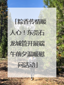 粽香传情暖人心！东莞石龙城管开展端午前夕温暖慰问活动