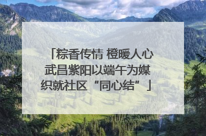 粽香传情 橙暖人心 武昌紫阳以端午为媒织就社区“同心结”