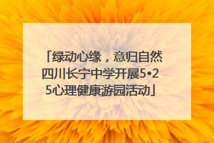 绿动心缘，意归自然 四川长宁中学开展5•25心理健康游园活动
