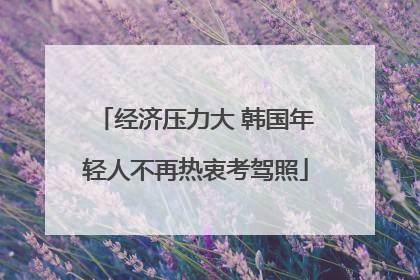 经济压力大 韩国年轻人不再热衷考驾照