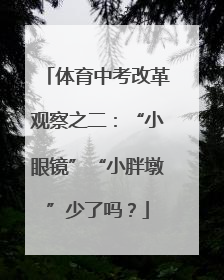 体育中考改革观察之二：“小眼镜”“小胖墩”少了吗？