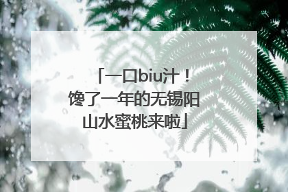 一口biu汁！馋了一年的无锡阳山水蜜桃来啦