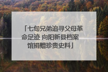 七旬兄弟追寻父母革命足迹 向阳新县档案馆捐赠珍贵史料