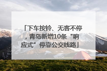 下车按铃、无客不停，青岛新增10条“响应式”停靠公交线路