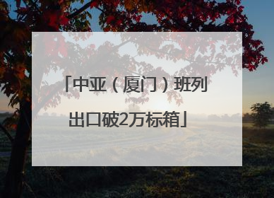 中亚（厦门）班列出口破2万标箱