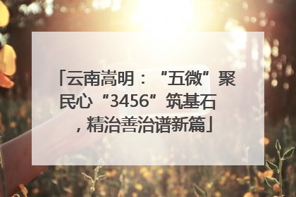 云南嵩明：“五微”聚民心“3456”筑基石，精治善治谱新篇