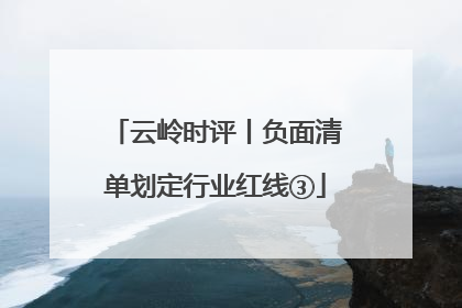 云岭时评丨负面清单划定行业红线③