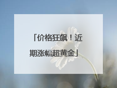 价格狂飙！近期涨幅超黄金