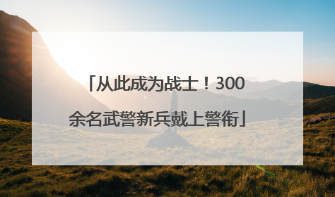 从此成为战士！300余名武警新兵戴上警衔