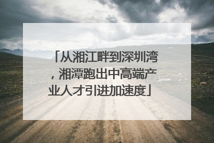 从湘江畔到深圳湾，湘潭跑出中高端产业人才引进加速度