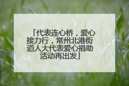 代表连心桥，爱心接力行，常州北港街道人大代表爱心捐助活动再出发