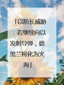 以防长威胁：若继续向以发射导弹，德黑兰将化为火海