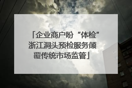 企业商户盼“体检” 浙江洞头预检服务颠覆传统市场监管