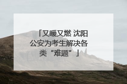 又暖又燃 沈阳公安为考生解决各类“难题”
