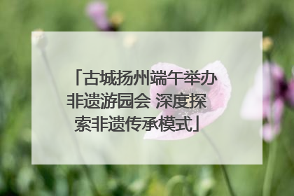 古城扬州端午举办非遗游园会 深度探索非遗传承模式