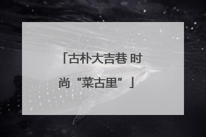 古朴大吉巷 时尚“菜古里”