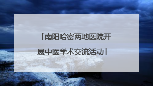 南阳哈密两地医院开展中医学术交流活动