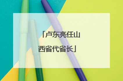 卢东亮任山西省代省长