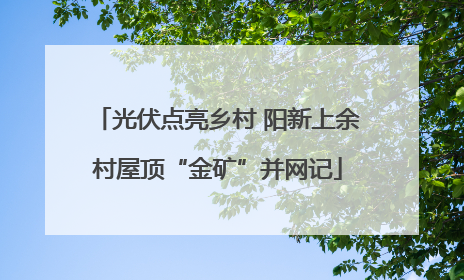 光伏点亮乡村 阳新上余村屋顶“金矿”并网记